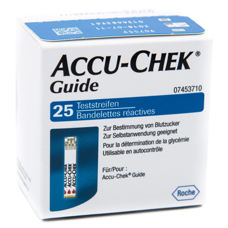 STRISCE MISURAZIONE GLICEMIA ACCU-CHEK GUIDE 25 PEZZI CONFEZIONE RETAIL - Farmacia Mortise