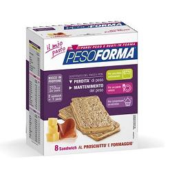 PESOFORMA SANDWICH PROSCIUTTO/FORMAGGIO 4 PASTI 8 PEZZI X 25 G - Farmacia Mortise