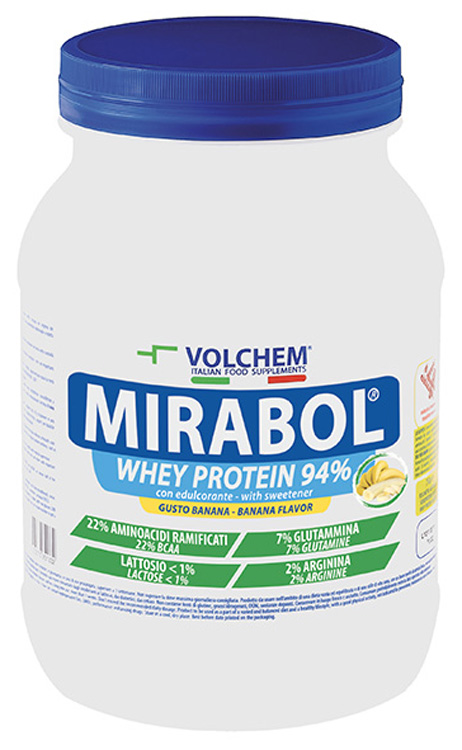 MIRABOL WHEY PROTEIN 94% BANANA 750 G - Farmacia Mortise