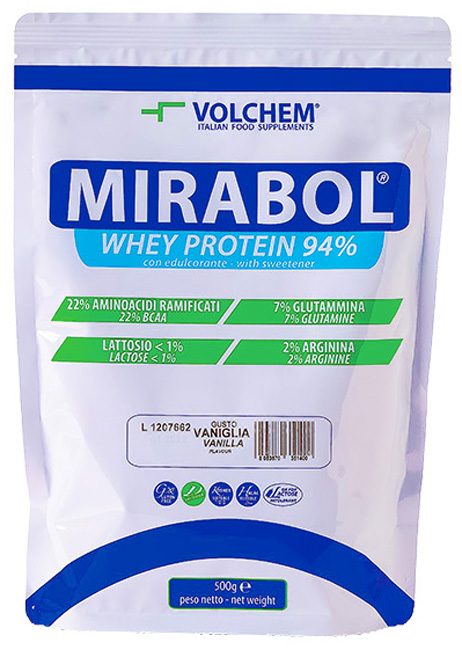 MIRABOL WHEY PROTEIN 94% VANIGLIA 500 G - Farmacia Mortise