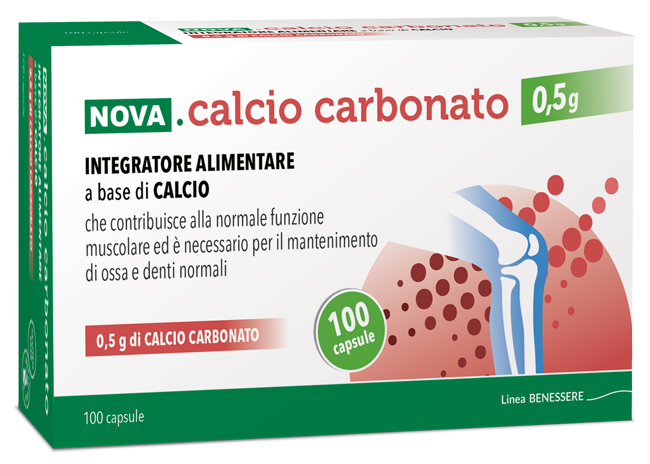 NOVA CALCIO CARBONATO 0,5 G 100 CAPSULE - Farmacia Mortise