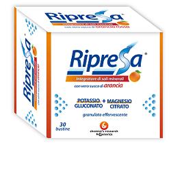 RIPRESA 30BUST 10G INTEGRATORE ALIMENTARE DI MAGNESIO E POTASSIO BUSTINE EFFERVESCENTI UTILE NEGLI STATI DI STANCHEZZA - Farmacia Mortise