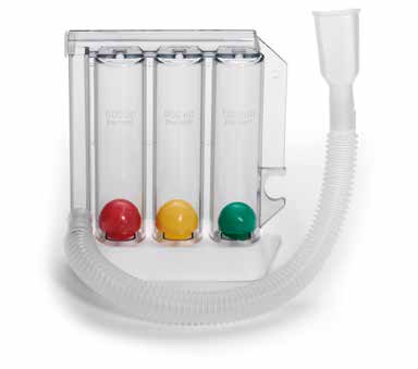 DISPOSITIVO PER ESERCITAZIONE DELLA RESPIRAZIONE CON INSPIRAZIONE MONOPAZIENTE RESPIPROGRAM CORPO A 3 CAMERE CON INDICATORI MOBILI CON TUBO E BOCCAGLIO IN POLIETILENE - Farmacia Mortise