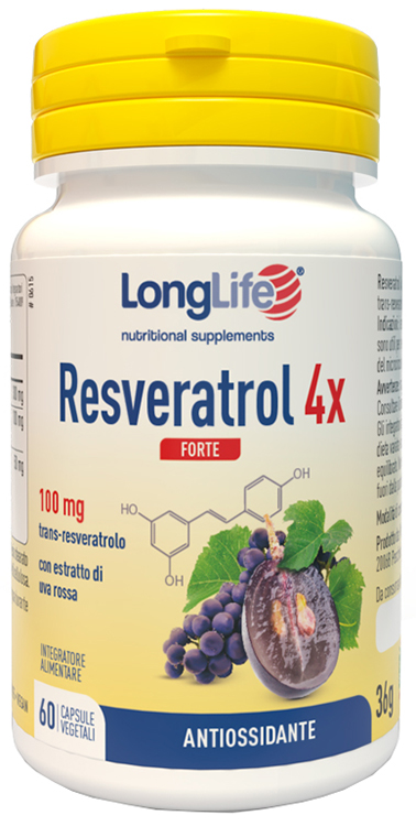 LONGLIFE RESVERATROL 4X FORTE 60 CAPSULE VEGETALI - Farmacia Mortise