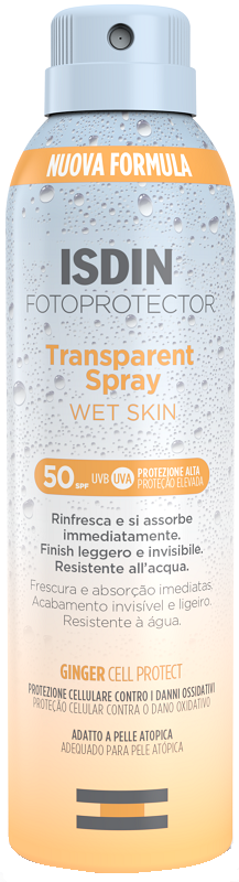 FOTOPROTECTOR TRANSPARENT WET SKIN SPRAY 50+ 250 ML - Farmacia Mortise