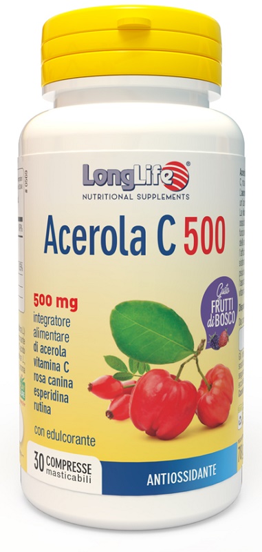 LONGLIFE ACEROLA C500 FRUTTI DI BOSCO 30 COMPRESSE MASTICABILI - Farmacia Mortise