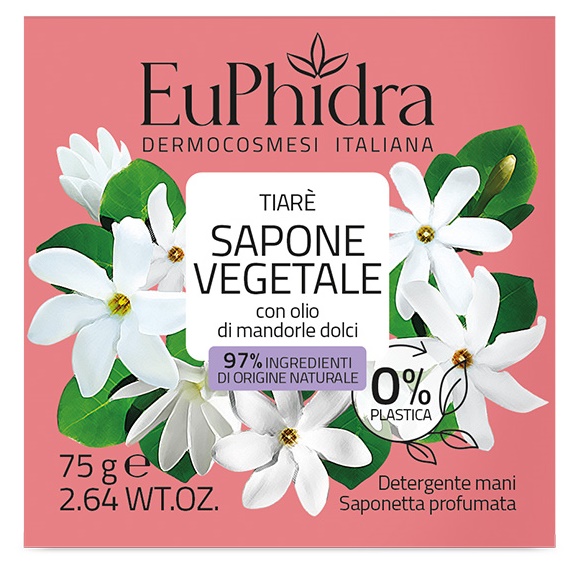 EUPHIDRA SAPONETTA VEGETALE TIARE' 75 G - Farmacia Mortise