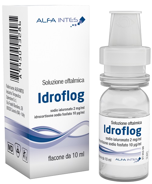 SOLUZIONE OFTALMICA IDROFLOG ACIDO IALURONATO 2 MG/ML E IDROCORTISONE SODIO FOSFATO 10 MCG/ML 10 ML - Farmacia Mortise