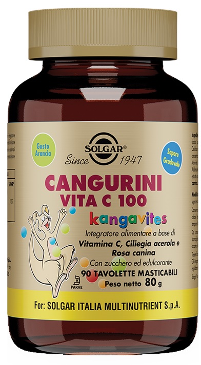CANGURINI VITA C 100 90 TAVOLETTE MASTICABILI - Farmacia Mortise