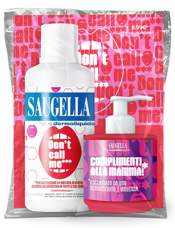 SAUGELLA BUNDLE DERMOLIQUIDO DON'T CALL ME 1 SAUGELLA DERMOLIQUIDO 500 ML CON ETICHETTA EDIZIONE LIMITATA + 1 MINISIZE SAMPLE CON PUMP 150 ML - Farmacia Mortise