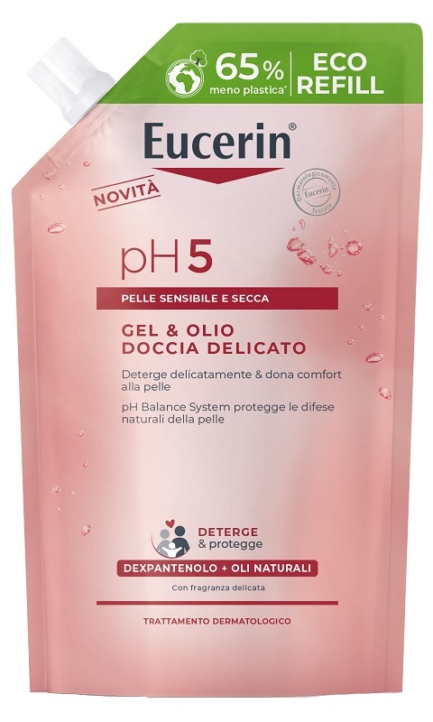 EUCERIN GEL & OLIO DOCCIA DELICATO 400 ML REFILL - Farmacia Mortise