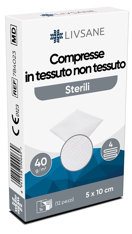 GARZA STERILE TESSUTO NON TESSUTO  LIVSANE 5X10 12 PEZZI - Farmacia Mortise
