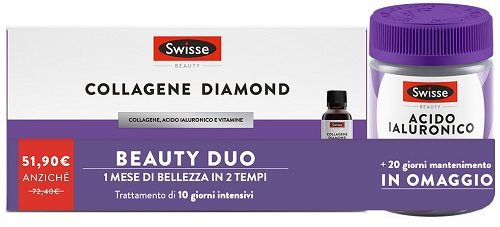 SWISSE PROMO COLLAGENE DIAMOND 10 FLACONCINI + ACIDO IALURONICO HA 40 GOMMOSE - Farmacia Mortise