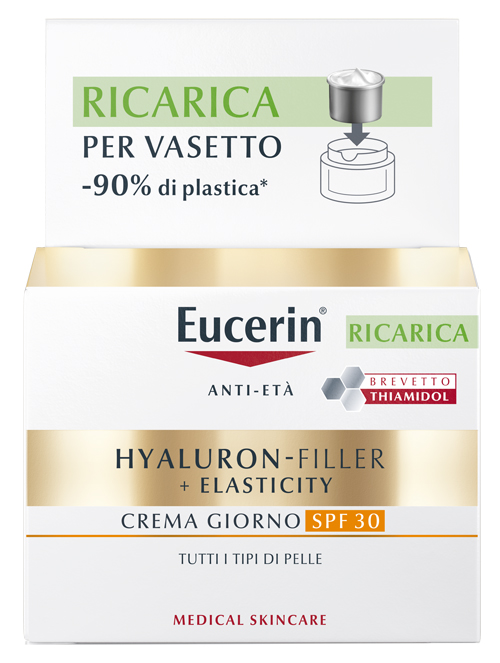 EUCERIN HYALURON-FILLER + ELASTICITY CREMA GIORNO SPF30 RICARICA 50 ML - Farmacia Mortise