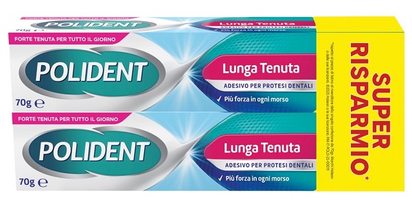 ADESIVO PROTESI DENTALI POLIDENT LUNGA TENUTA 2 TUBETTI X 70 G - Farmacia Mortise