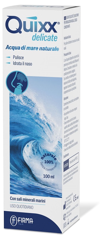SOLUZIONE SPRAY PER IRRIGAZIONI NASALI QUIXX DELICATE ACQUA MARINA ISOTONICA 100 ML - Farmacia Mortise