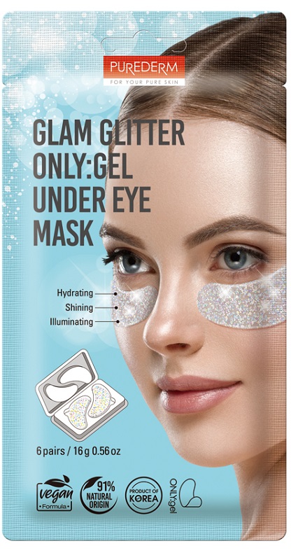 PUREDERM FOR YOUR PURE SKIN AZZURRO MASCHERA CONTORNO OCCHI IN HYDROGEL CON GLITTER 6 PAIA - Farmacia Mortise