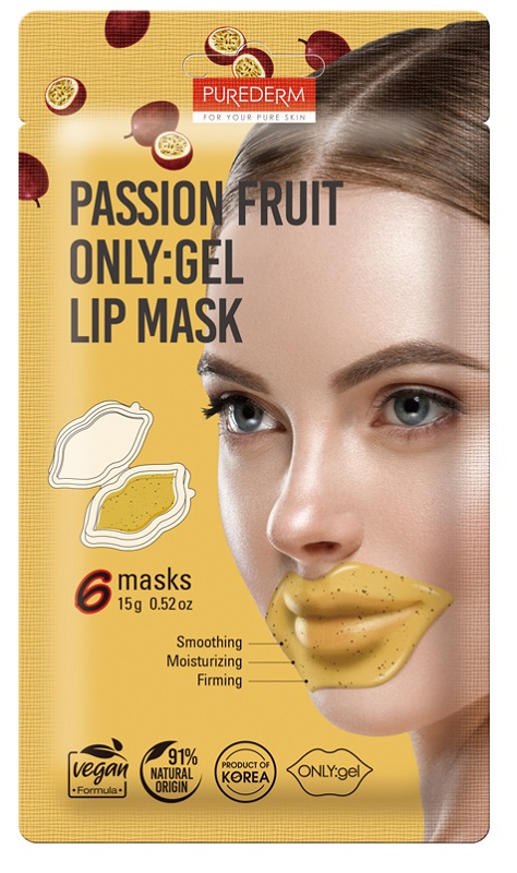 PUREDERM FOR YOUR PURE SKIN MASCHERA LABBRA IN GEL AL FRUTTO DELLA PASSIONE 6 PEZZI - Farmacia Mortise