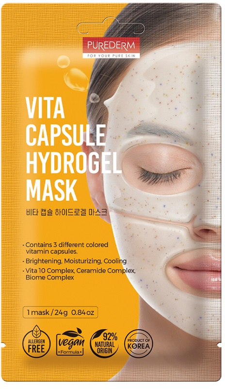 PUREDERM FOR YOUR PURE SKIN VITA CAPSULE MASCHERA VISO IN HYDROGEL CON VITAMINA C MONOUSO 24 G - Farmacia Mortise