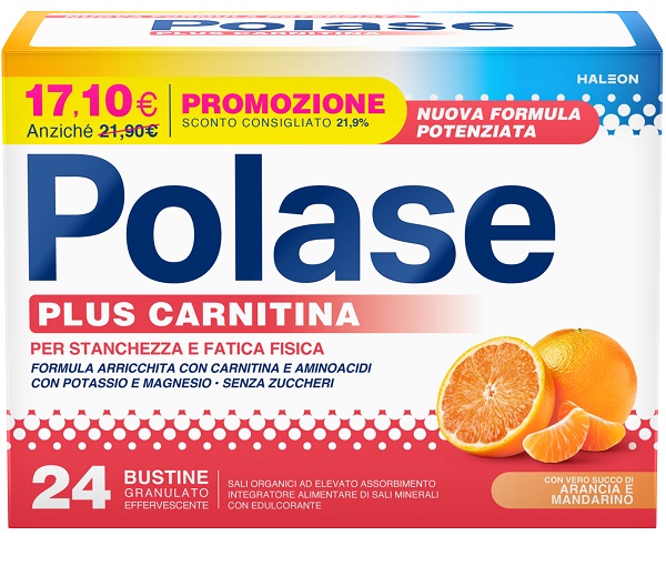 POLASE PLUS CARNITINA PROMO 24 BUSTINE GRANULATO EFFERVESCENTE DA 6,8 G - Farmacia Mortise