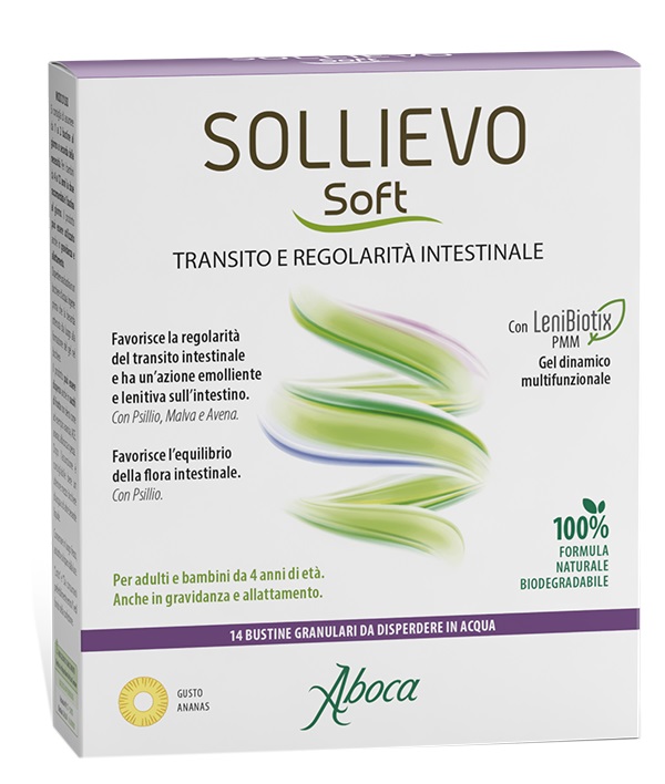 SOLLIEVO SOFT 14 BUSTINE GRANULARI DA 3,8 G SENZA GLUTINE SENZA LATTOSIO SENZA ZUCCHERI AGGIUNTI - Farmacia Mortise
