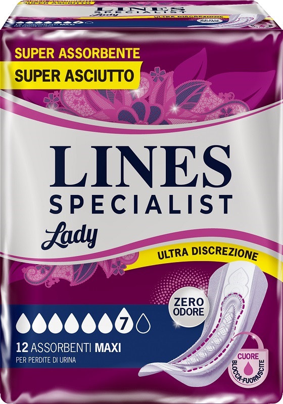 ASSORBENTI PER INCONTINENZA LINES SPECIALIST LADY 12 PEZZI - Farmacia Mortise