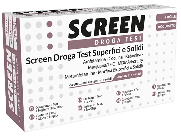 SCREEN DROGA TEST 7 DROGHE SU SUPERFICI SOLIDI O POLVERI - Farmacia Mortise