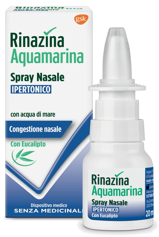 RINAZINA AQUAMARINA SPRAY NASALE IPERTONICO CON EUCALIPTO 20 ML - Farmacia Mortise
