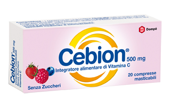 CEBION MASTICABILE SENZA ZUCCHERO VITAMINA C 500 MG 20 COMPRESSE - Farmacia Mortise