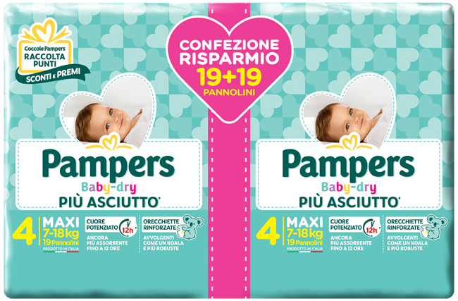 PAMPERS BABY-DRY DUO DWCT MAXI 38 PEZZI - Farmacia Mortise