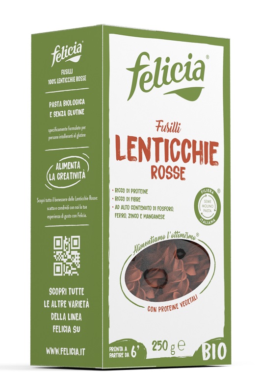 FELICIA BIO FUSILLI DI LENTICCHIE ROSSE 250 G - Farmacia Mortise