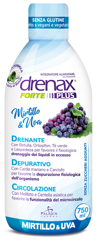 DRENAX FORTE PLUS ORIGINALE CON MIRTILLO E UVA 750 ML - Farmacia Mortise