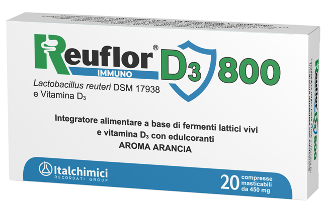 REUFLOR D3 800 20 COMPRESSE MASTICABILI AROMA ARANCIA - Farmacia Mortise
