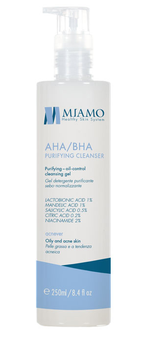 MIAMO ACNEVER AHA/BHA PURIFYING CLEANSER 250 ML - Farmacia Mortise