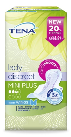 PANNOLONE SAGOMATO TENA DISCREET MINI PLUS WINGS 16 PEZZI - Farmacia Mortise