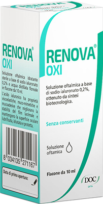 RENOVA OXI COLLIRIO SOLUZIONE OFTALMICA A BASE DI ACIDO IALURONICO 0,2% FLACONE DA 10 ML - Farmacia Mortise