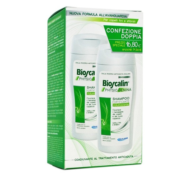 BIOSCALIN PHYSIOGENINA SHAMPOO FORTIFICANTE VOLUMIZZANTE COFANETTO 2 FLACONI - Farmacia Mortise