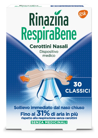 RINAZINA RESPIRABENE CEROTTI NASALI CLASSICI CARTON 30 PEZZI - Farmacia Mortise