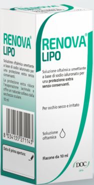 RENOVA COLLIRIO SOSTITUTO LACRIMALE A BASE DI ACIDO IALURONICO 0,4% E LIPIDI FLACONE DA 10 ML SENZA CONSERVANTI - Farmacia Mortise