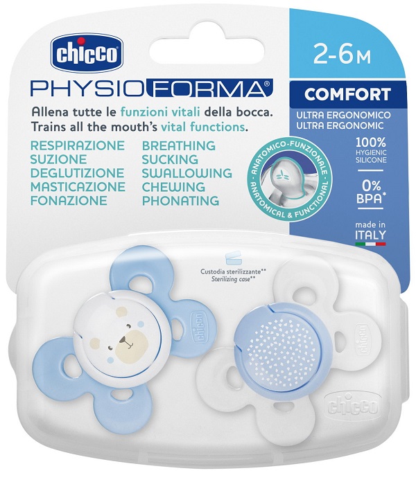 CHICCO SUCCHIETTO COMFORT BOY SILICONE 2-6 MESI 2 PEZZI - Farmacia Mortise