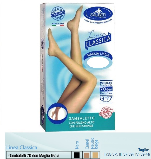 SAUBER GAMBALETTO MAGLIA LISCIA 140 DENARI BEIGE 3 - Farmacia Mortise