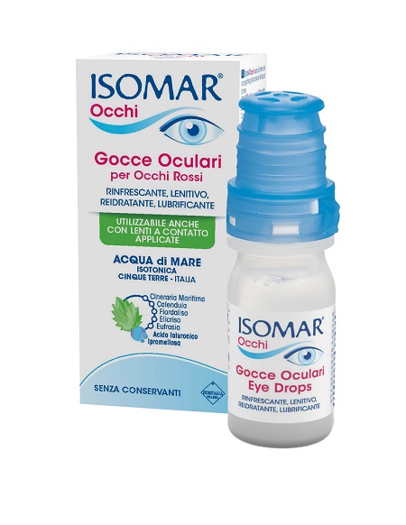 ISOMAR OCCHI GOCCE OCULARI ALL'ACIDO IALURONICO 0,20% 10 ML SENZA CONSERVANTI - Farmacia Mortise