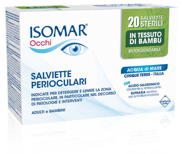 ISOMAR OCCHI SALVIETTE PERIOCULARI ADULTI E BAMBINI 20 PEZZI - Farmacia Mortise