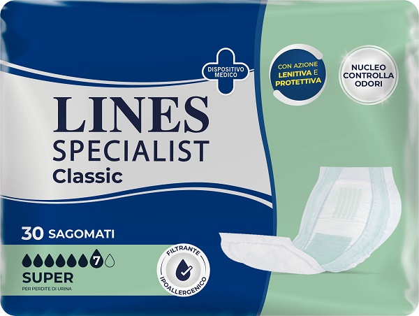 PANNOLONE LINES SPECIALIST CLASSIC SAGOMATO SUPER 30 PEZZI - Farmacia Mortise
