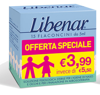 LIBENAR 15 FLACONCINI SOLUZIONE ISOTONICA 5 ML TAGLIO PREZZO - Farmacia Mortise