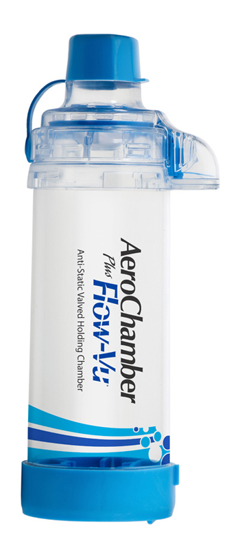 CAMERA DI TENUTA CON VALVOLA AEROCHAMBER PLUS FLOW PER ADULTI 5+ ANNI - Farmacia Mortise