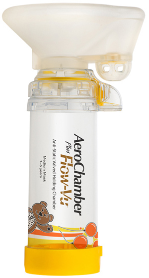 CAMERA DI TENUTA CON VALVOLA AEROCHAMBER PLUS FLOW VU PEDIATRICO MEDIUM 1-5 ANNI - Farmacia Mortise