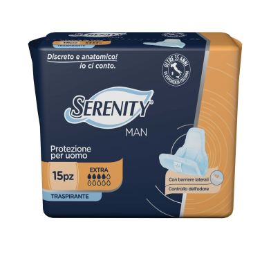 PANNOLINO SERENITY LIGHT MAN EXTRA CON ADESIVO O ALTRO FISSAGGIO 15 PEZZI - Farmacia Mortise