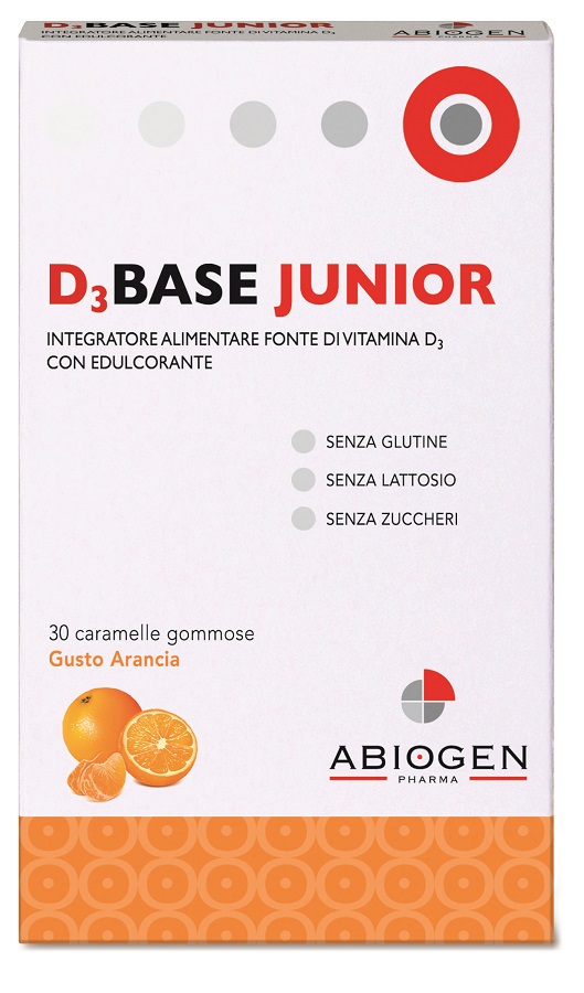 D3BASE JUNIOR 30 CARAMELLE GOMMOSE ARANCIA - Farmacia Mortise