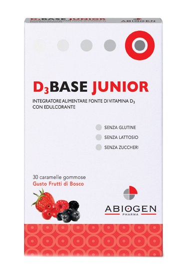 D3BASE JUNIOR 30 CARAMELLE GOMMOSE FRUTTI DI BOSCO - Farmacia Mortise